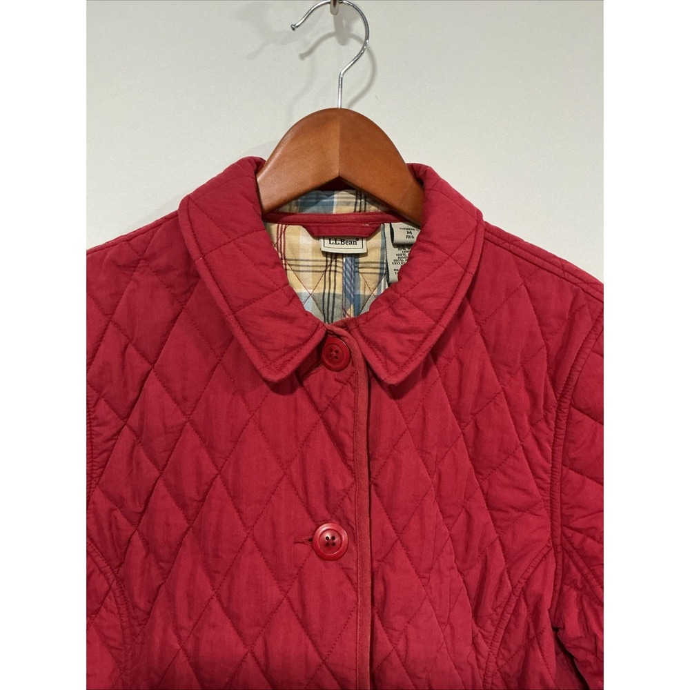 L.L. Bean Quilted Chore Coat, Red, Plaid Lining, Medium, Vintage, Insulated - Picture 6 of 15